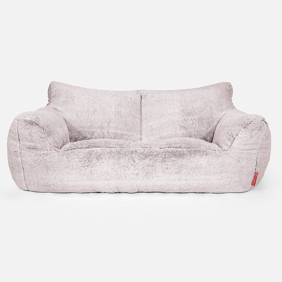 Sofa pufa Josephine - Sztuczne futerko z królika Łosoś 01