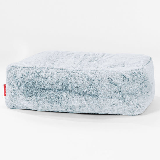 Podnóżek duży - Sztuczne futerko z królika Popielaty 01