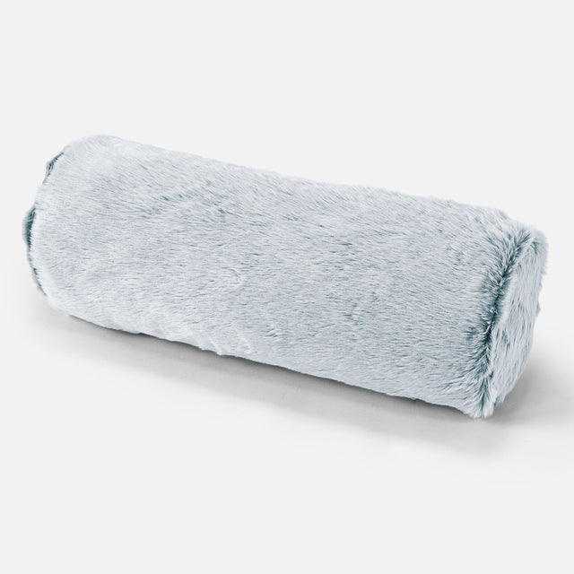 Poduszka ozdobna wałek 20 x 55cm - Sztuczne futerko z królika Popielaty 01