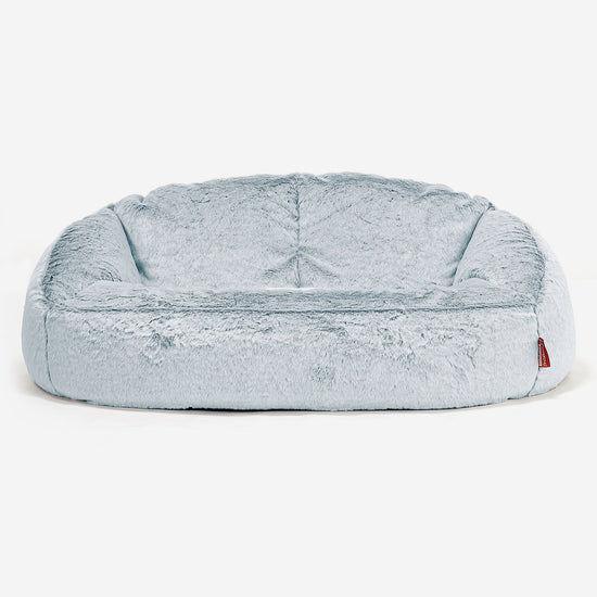 Sofa pufa Bubble - Sztuczne futerko z królika Popielaty 01