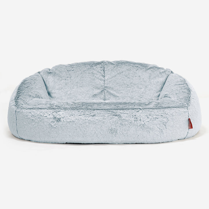 Sofa pufa Bubble - Sztuczne futerko z królika Popielaty 01
