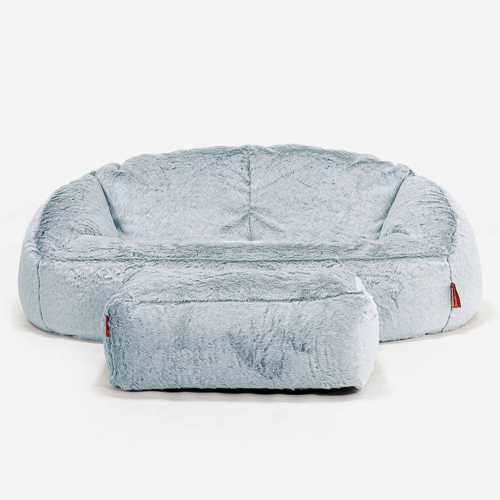 Sofa pufa Bubble - Sztuczne futerko z królika Popielaty 02
