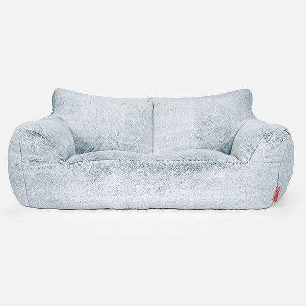 Sofa pufa Josephine - Sztuczne futerko z królika Popielaty 01
