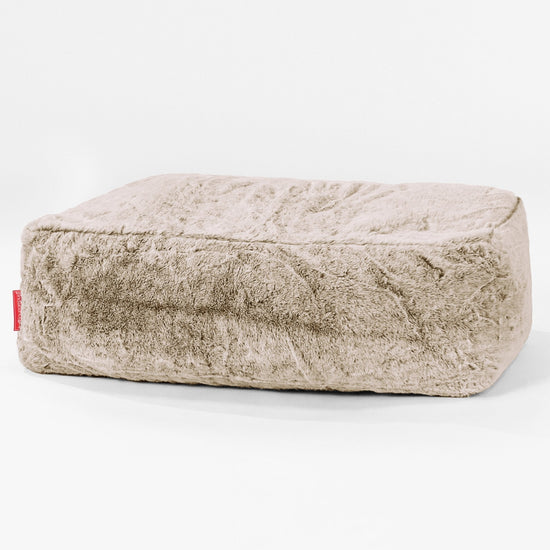 Podnóżek duży - Sztuczne futerko z królika Złoty brąz 01