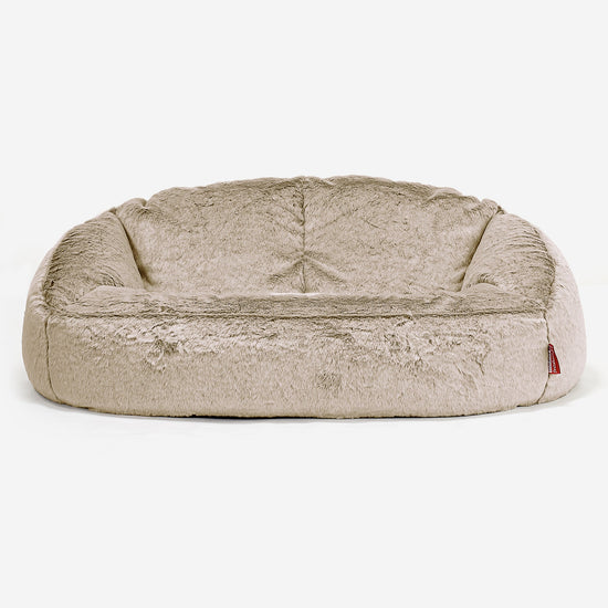 Sofa pufa Bubble - Sztuczne futerko z królika Złoty brąz 01