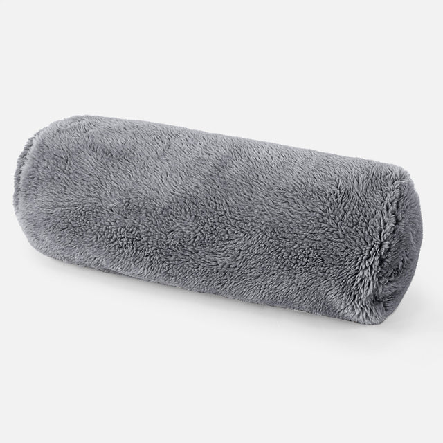 Poduszka ozdobna wałek 20 x 55cm - Sztuczny miś Ciemna szarość 01