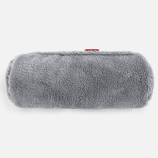 Poduszka ozdobna wałek 20 x 55cm - Sztuczny miś Ciemna szarość 01