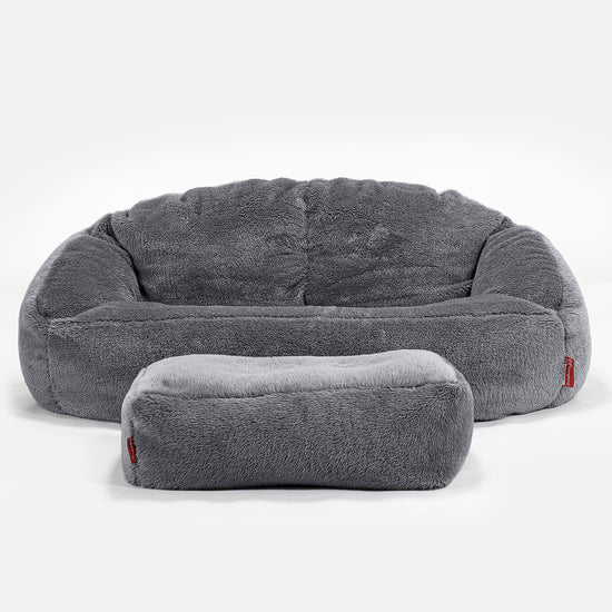 Sofa pufa Bubble - Sztuczny miś Ciemna szarość 02
