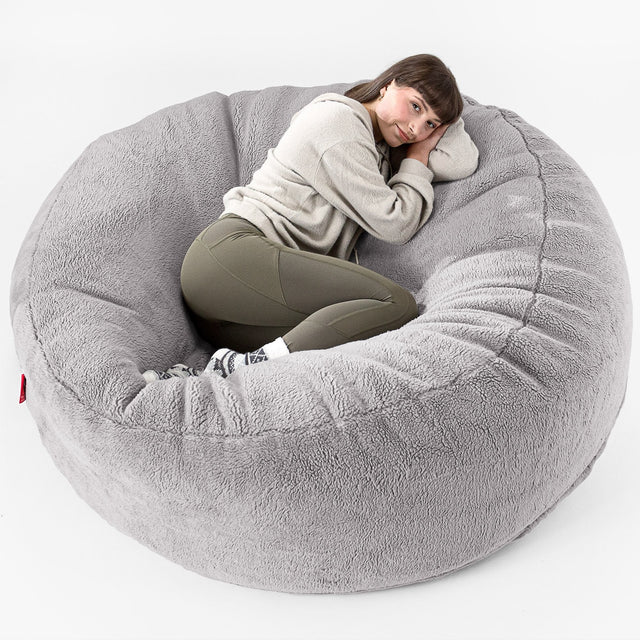 Sofa pufa XXL Mega Mammoth - Sztuczny miś Ciepła szarość 01