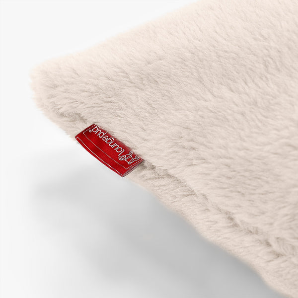 Duża poduszka podłogowa - Sztuczny miś Śmietanka Fabric Close-up Image