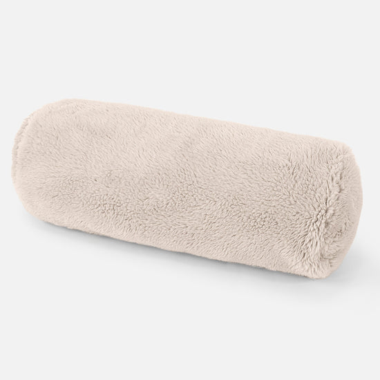 Poduszka ozdobna wałek 20 x 55cm - Sztuczny miś Śmietanka 01