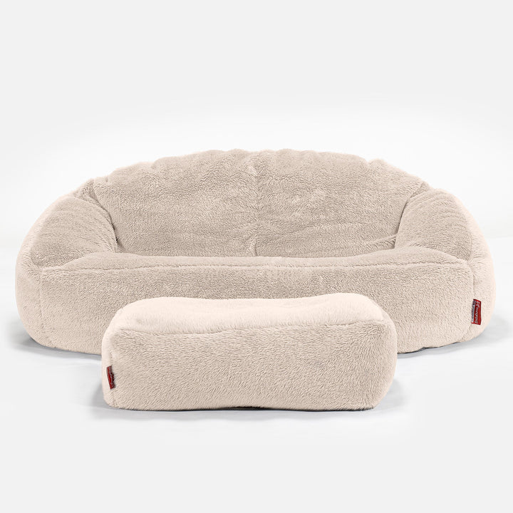 Sofa pufa Bubble - Sztuczny miś Śmietanka 02