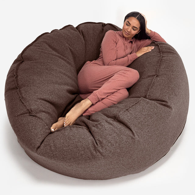 Sofa pufa XXL Mega Mammoth - Wełna Interalli Brąz 01