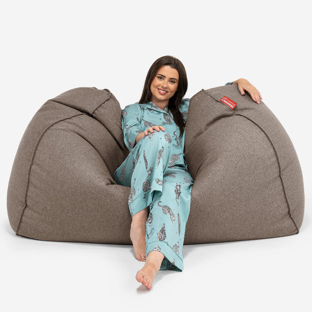 Olbrzymia sofa pufa - Wełna Interalli Herbatnik 02