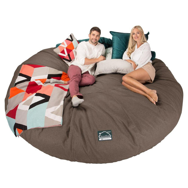 Sofa pufa piankowa CloudSac 5000 XXXXXL Titanic - Wełna Interalli Herbatnik 01