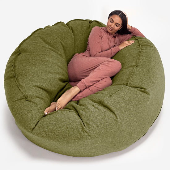 Sofa pufa XXL Mega Mammoth - Wełna Interalli Limonka 01