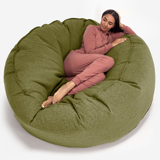 Sofa pufa XXL Mega Mammoth - Wełna Interalli Limonka 01