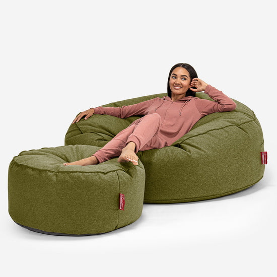 Sofa pufa XXL Mega Mammoth - Wełna Interalli Limonka 02