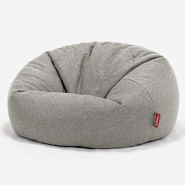 Klasyczna sofa pufa - Wełna Interalli Srebro 01