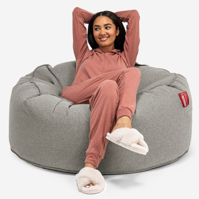 Sofa pufa Mammoth - Wełna Interalli Srebro 01