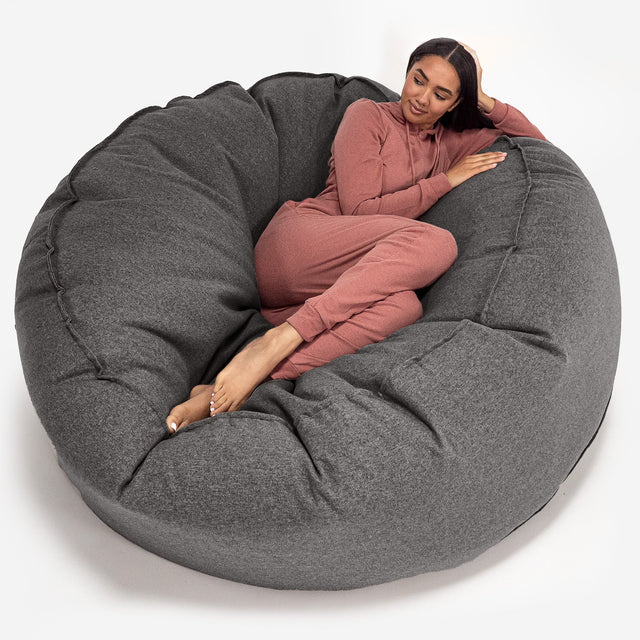 Sofa pufa XXL Mega Mammoth - Wełna Interalli Szarość 01